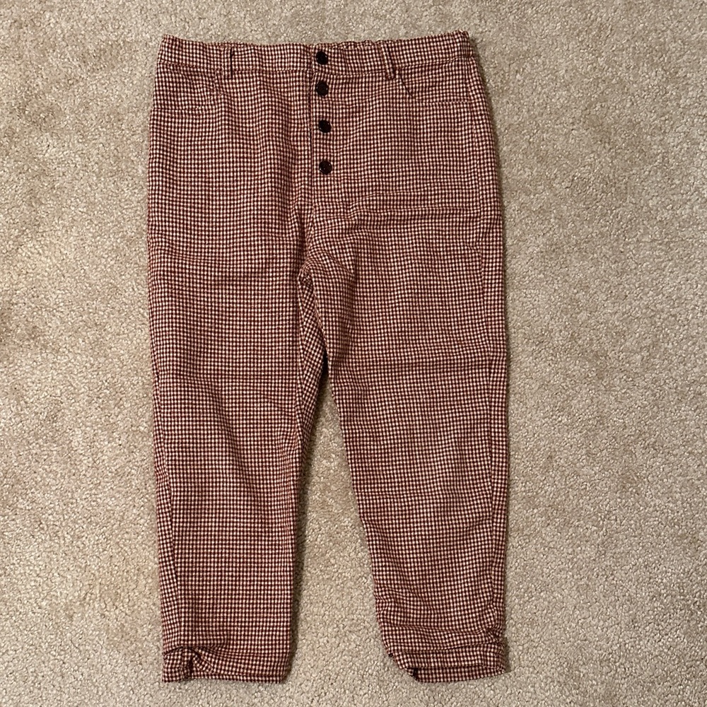 Kids Brown Checkered Pants